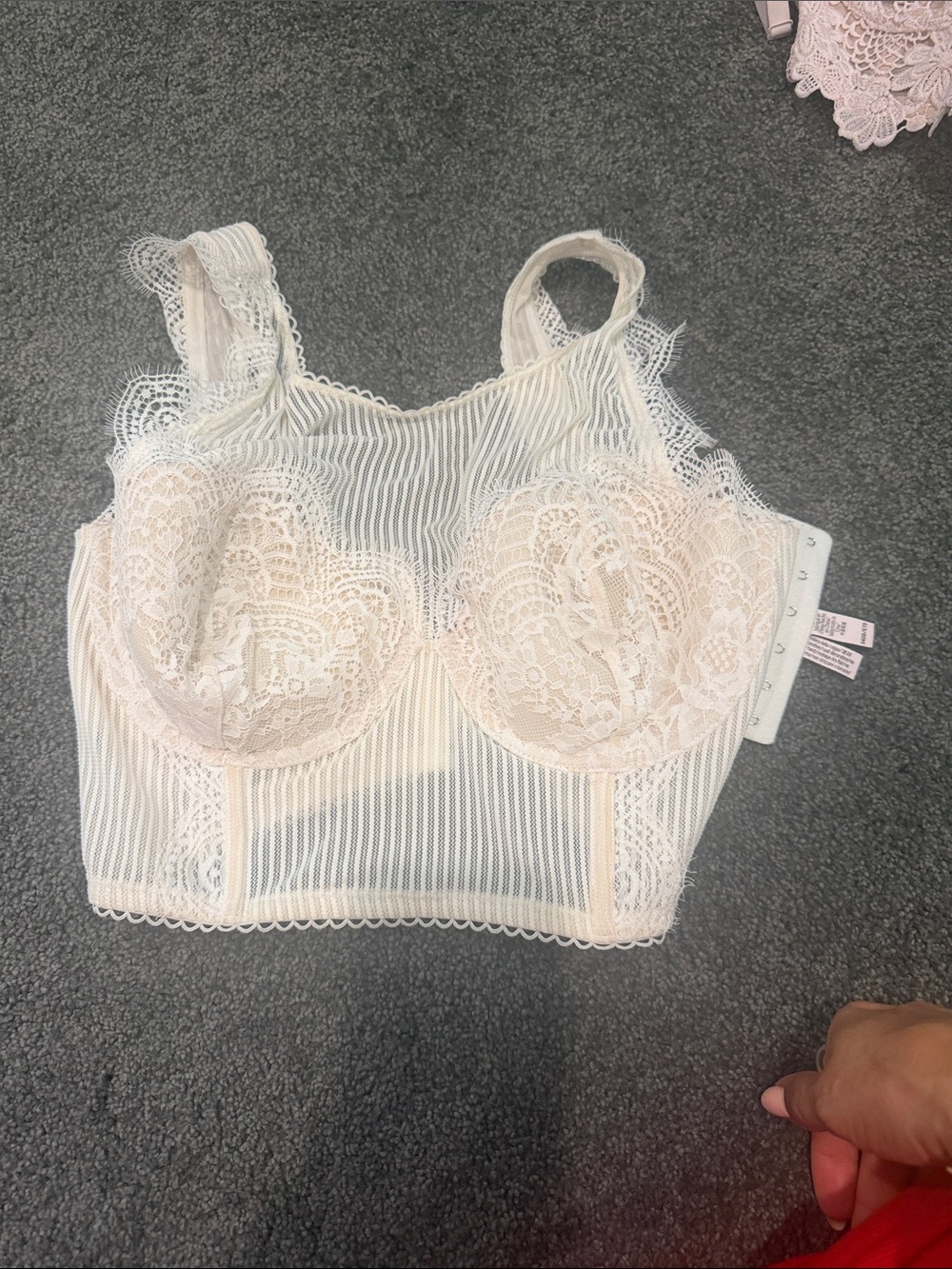 Victoria's Secret Cream Lace Longline Bralette